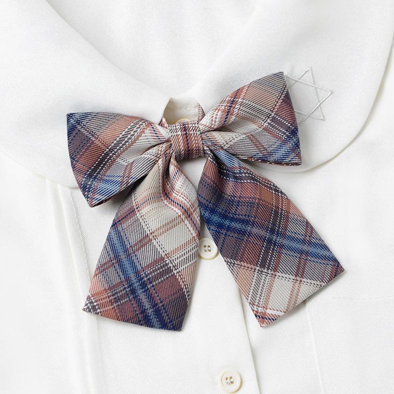 JK Bow Tie for Women, Japanese Uniform Shirt, College Style Student Plaid Tie, Men's Free Ribbon Accessories