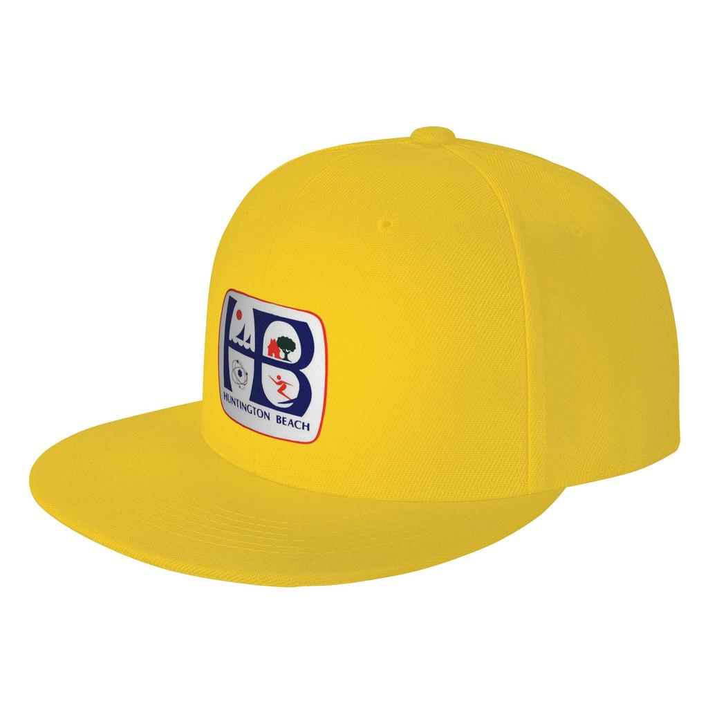 Fashion Coat of arms of Huntington Beach  California USA Flat Brim Sun Hat  Easy To Clean Caps