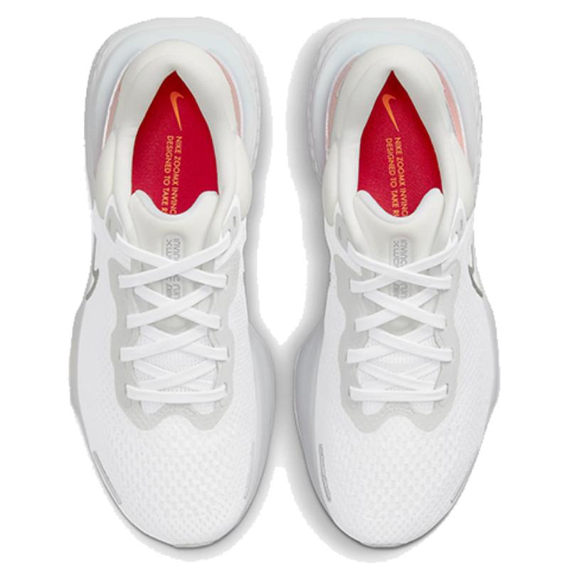 Nike Кроссовки ZoomX Invincible Run Flyknit Белые Чистый Платиновый Красный Чили повседневные CT2228-102