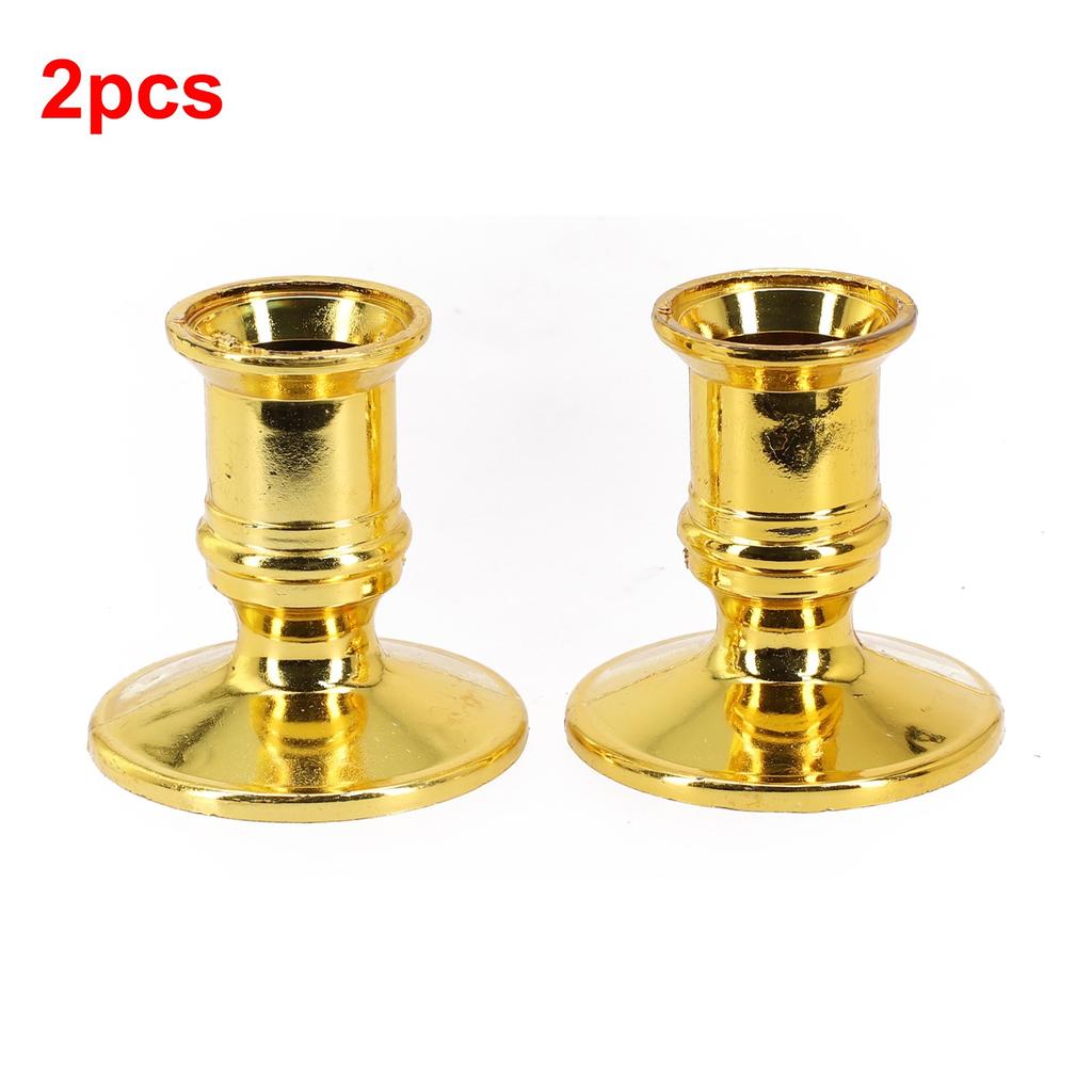 Timeless Brass Taper Candlestick Holders for Mantle Display (Pack of 2)
