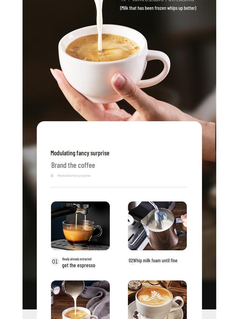 Итальянская полуавтоматическая кофемашина, пар высокого давления 20 бар, компактная для дома или офиса, капучинатор в комплекте