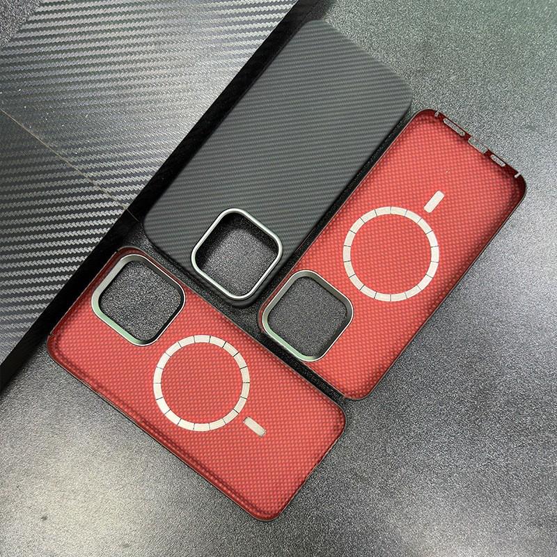 Magnetic Kevlar Phone Case IPhone 15 Pro Max Slim Protective Cover