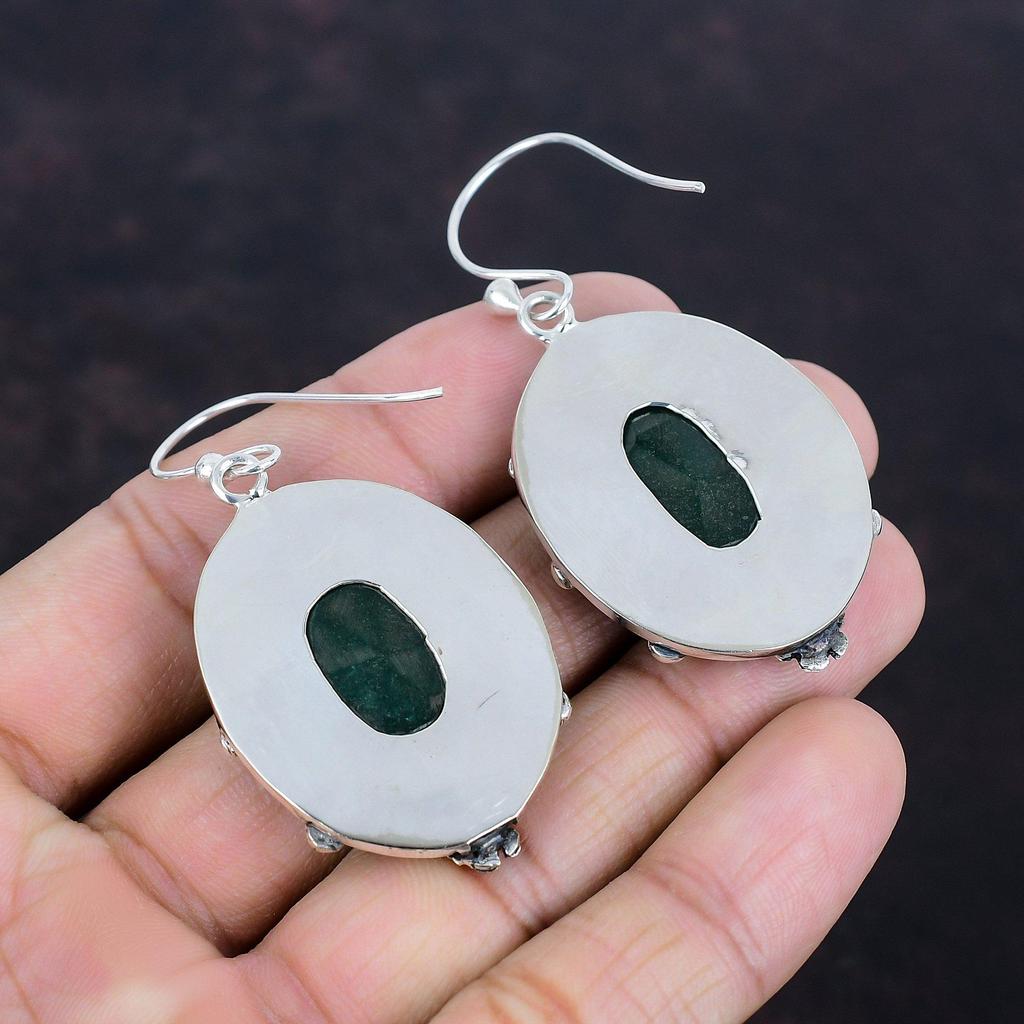 Faceted Zambian Emerald Earring 925 Sterling Silver Earrings Top Quality Gemstone Earring Handmade Jewelry Gifts For Her Birthstone Earrings