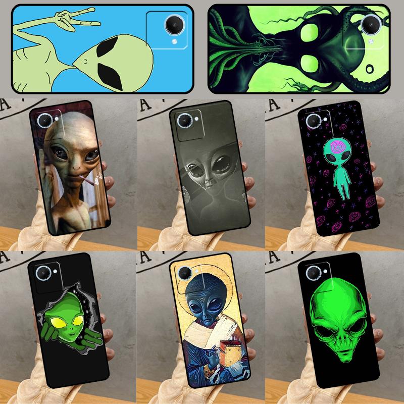 Alien Kawaii Art Case For Realme GT 7 Pro GT 6T 6 5 C55 C53 C51 C21Y C25S C61 C67 C75 10 11 12 13 14 Pro Plus