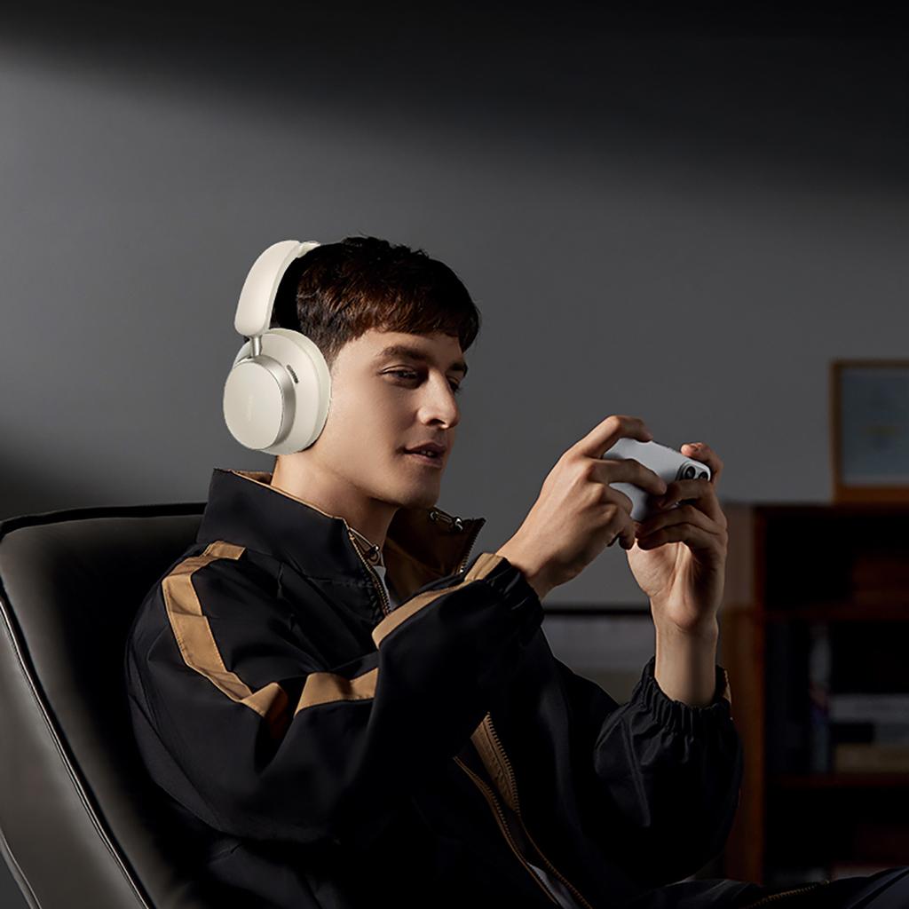 Studio Pro Hybrid HP206 ANC On-Ear Active Noise Cancelling Headphones - White