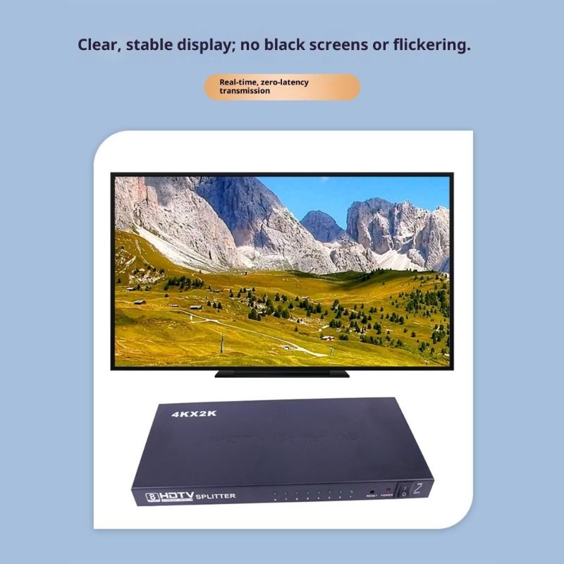 1x8 HDTV Распределительный усилитель с выходом в разрешении 4K60Hz Интеллектуальное переключение для игровых консолей и ПК