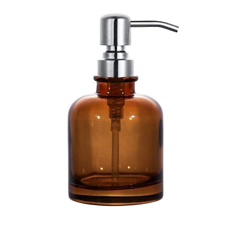 Портативный многоразовый прозрачный дозатор мыла с густым жидким насосом, жидкая коричневая бутылка для мыла, прочная бутылка для лосьона на 12 унций для кухни