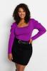 Женский стиль плюс размер фиолетовая трикотажная блузка с рукавами арбуза