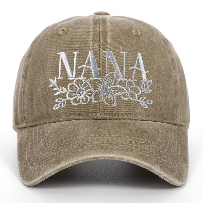 Стильная вышитая washed бейсболка Nana: Универсальная, стильная, регулируемая панама для защиты от солнца
