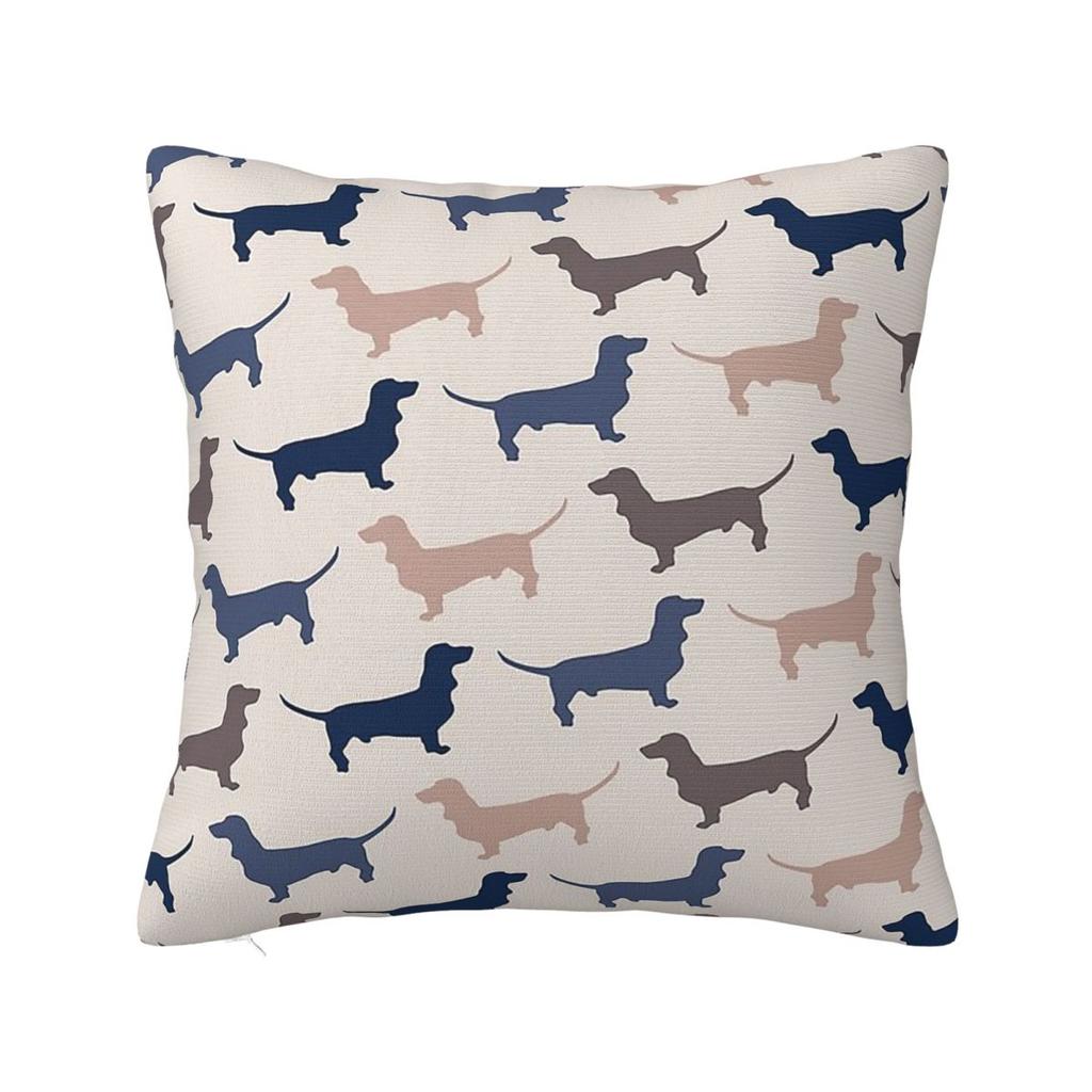 Sighthound Pet Dachshund Animal Hip Hop Cute Square Pillow Cases Dog Lover Cushion Cover Vintage Decorative Pillowcase for Home