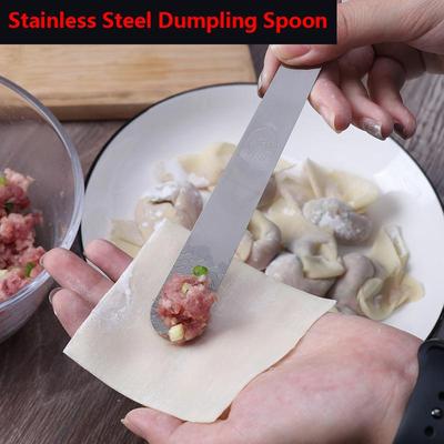 Ложка для пельменей из нержавеющей стали 304, ложка для начинки, плоская ложка для смешивания начинки для вонтонов, кухонный инструмент