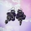 Black Snake Design Dangle Earrings Alloy Jewelry Goth Punk Style Personality Female Gift Club Party Accessories