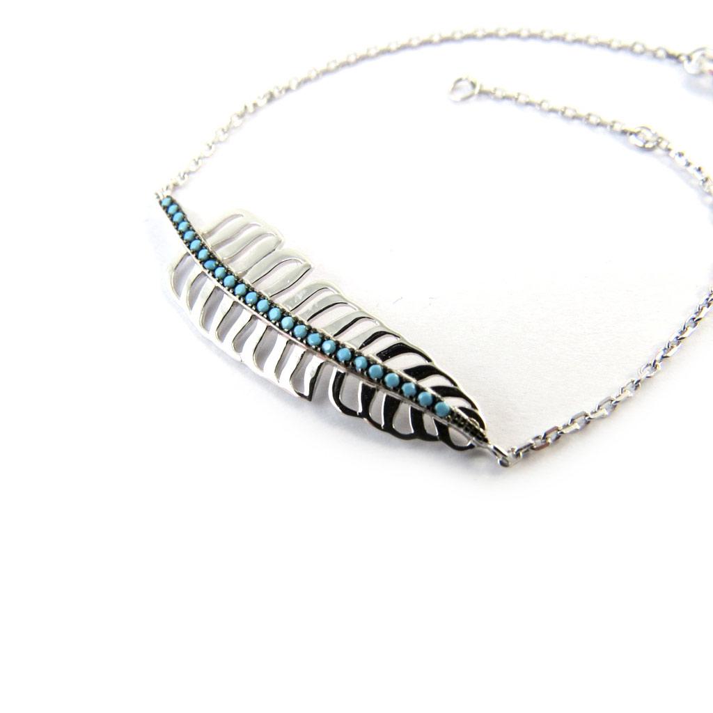 Les Trésors De Lily [N6212] - Silver Bracelet 'Navajos' Silver Turquoise (rhodium Plated)