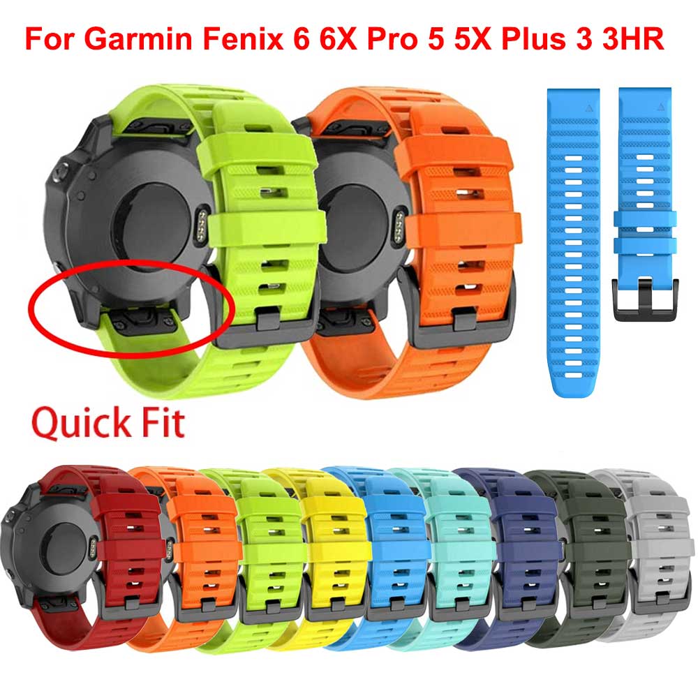Ремешок для часов 26/22 мм для Garmin Fenix ​​7 7s 7x 6 6S 6X Pro 5 5X 5S 5S Plus 3HR 935, силиконовый ремешок Fenix6, ремешок для часов Easyfit