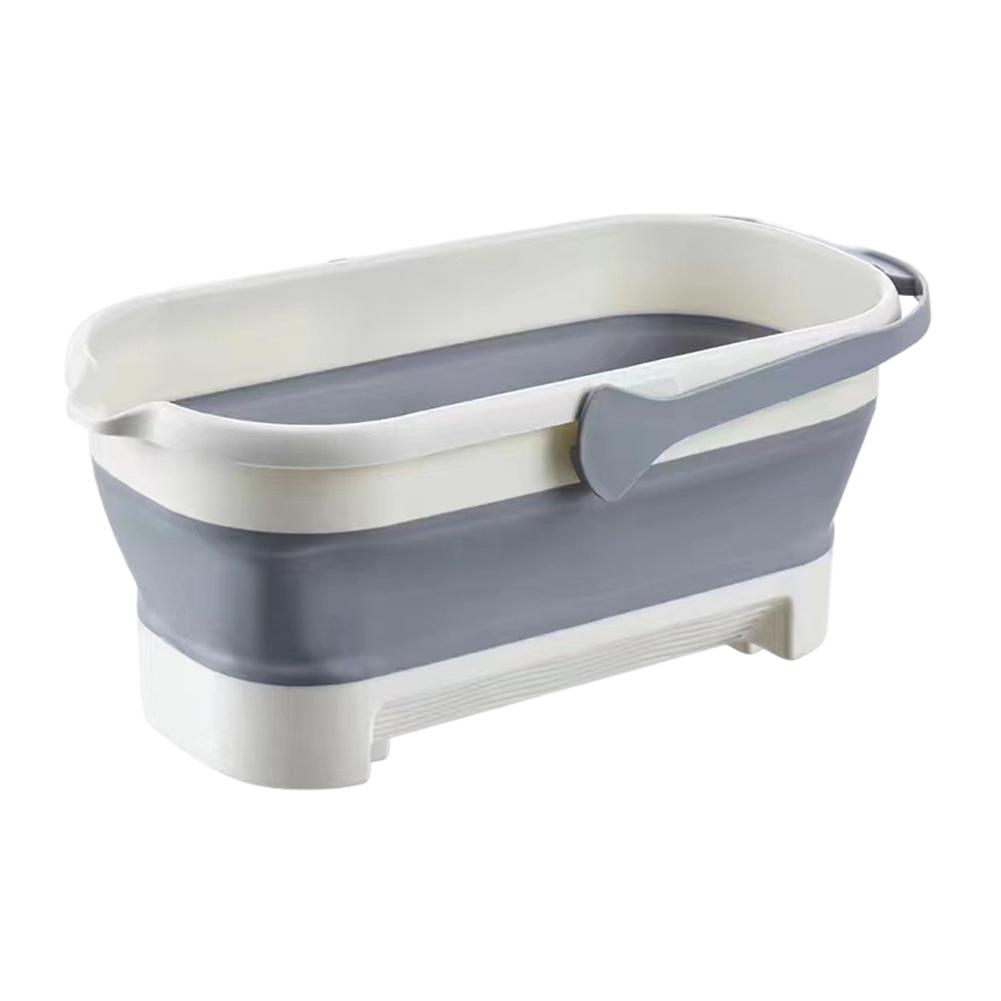 Rectangular Plastic Washing Basin Large Capacity Foldable Mop Bucket Anti-Slip Portable Washing Tub for Camping Traveling Picnic