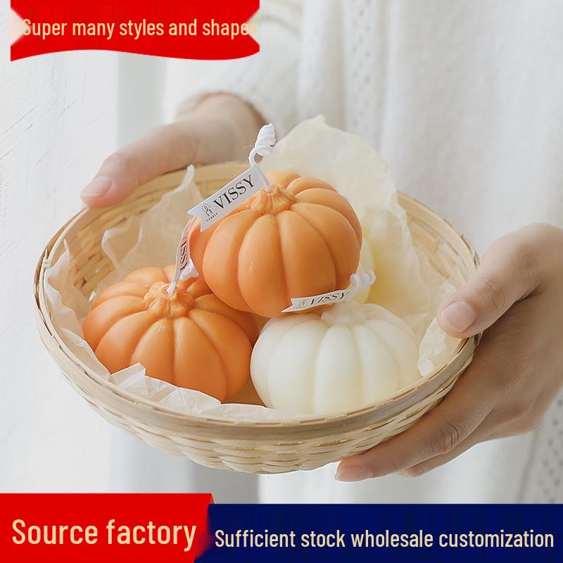 Свеча ручной работы с ароматом тыквы на Хэллоуин - Сувенир для вечеринки и подарок, Ароматическое украшение