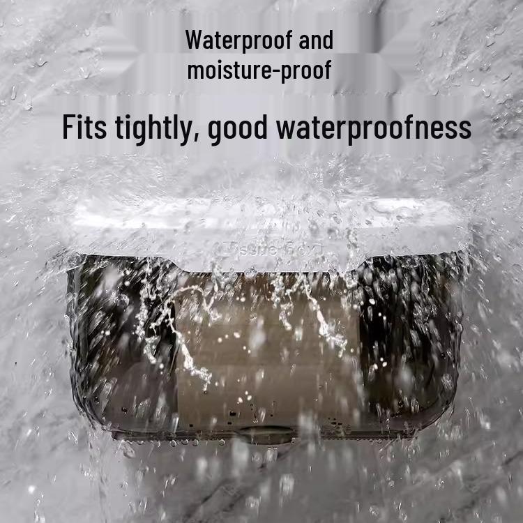 Punch-Free Bathroom Wall-Mounted Tissue Box and Storage Rack