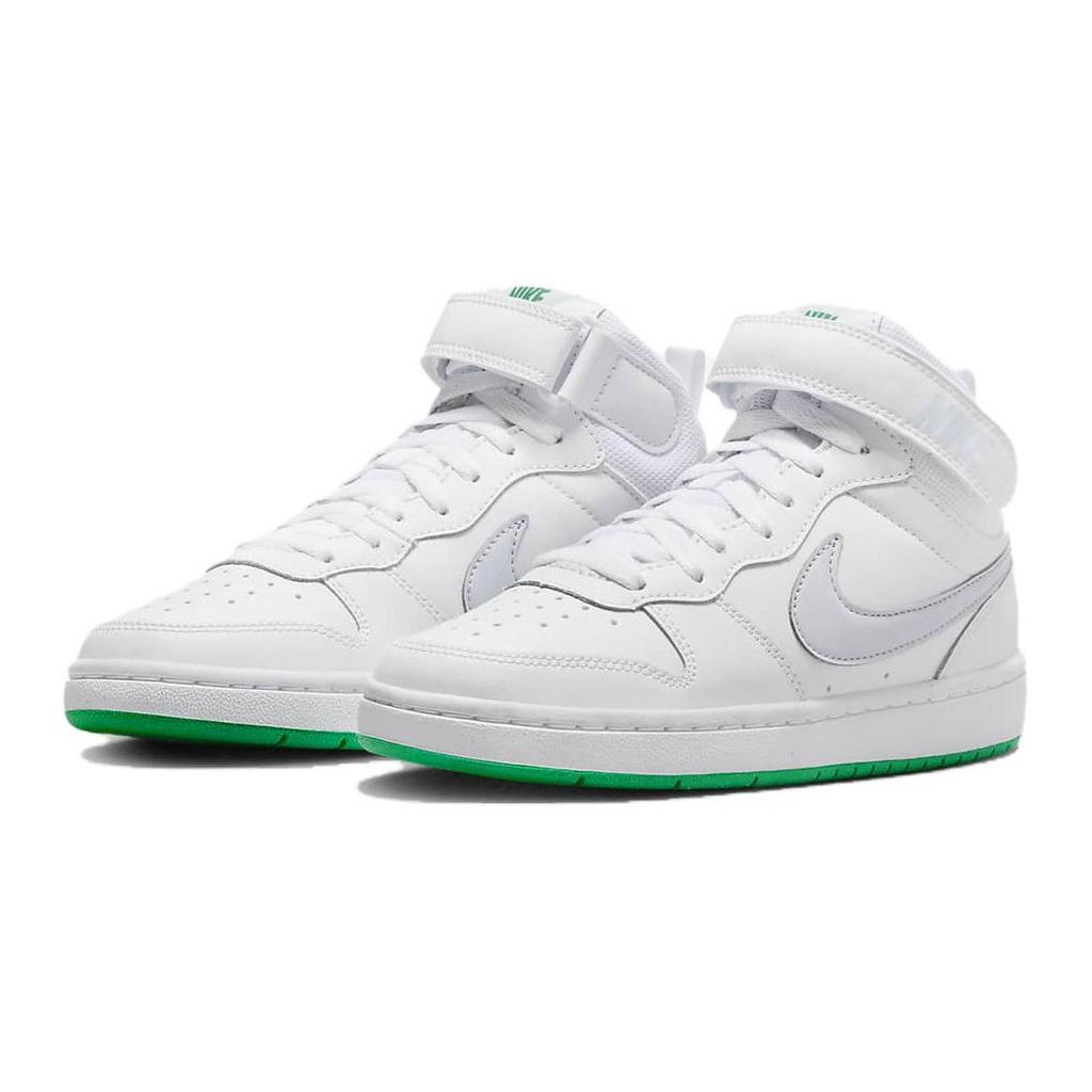 Nike Кроссовки Court Borough Mid 2 GS White Stadium Green Kids Football-Grey CD7782-115