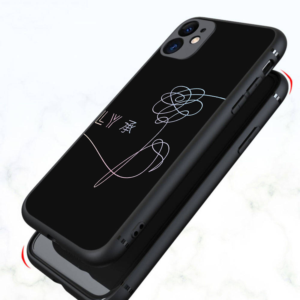 Чехол BT2 Bangtan Boys Love Yourself для iPhone 16 15 Plus 14 13 12 11 Pro 8 7 6S 6 SE 5S X XR XS Max Realme C30 C33 C31 9I Huawei P30 черный мягкий чехол