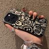 Защитная крышка с узором 'Монстр Череп' в стиле граффити для серии iPhone 17 16 15 14 13 12 11 16E Pro Max Plus