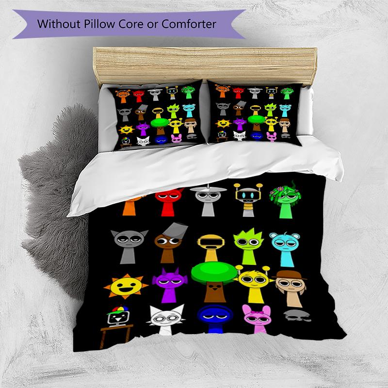 3pcs SPRUNKI3 Design Cover Set - HD Printed Bedding with 1 Cover and 2 Pillowcases - Perfect for Home and Dorm Decor