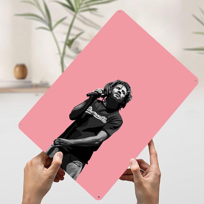 J Cole Music Metal Poster Customized Wall Art Retro Vintage Tinplate Signs for Wand Deko Interior Decoration Living Room Decor