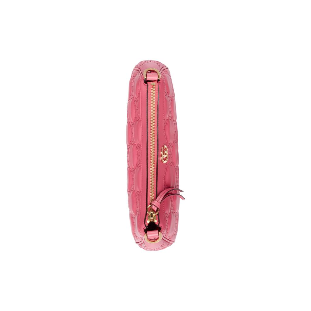 Gucci GG Matelassé Логотип Цепь Холщовый Рюкзак Кожаная Сумка для Маджонга Сумка через Плечо Сумка-тоут Женские сумки Золотой Розовый 735049-UM8HG-8550