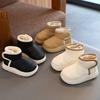 Children's Shoes Plus Velvet Snow Boots Solid Color Winter Boys Cotton Shoes Girls Toddler Shoes Short Leather Boots