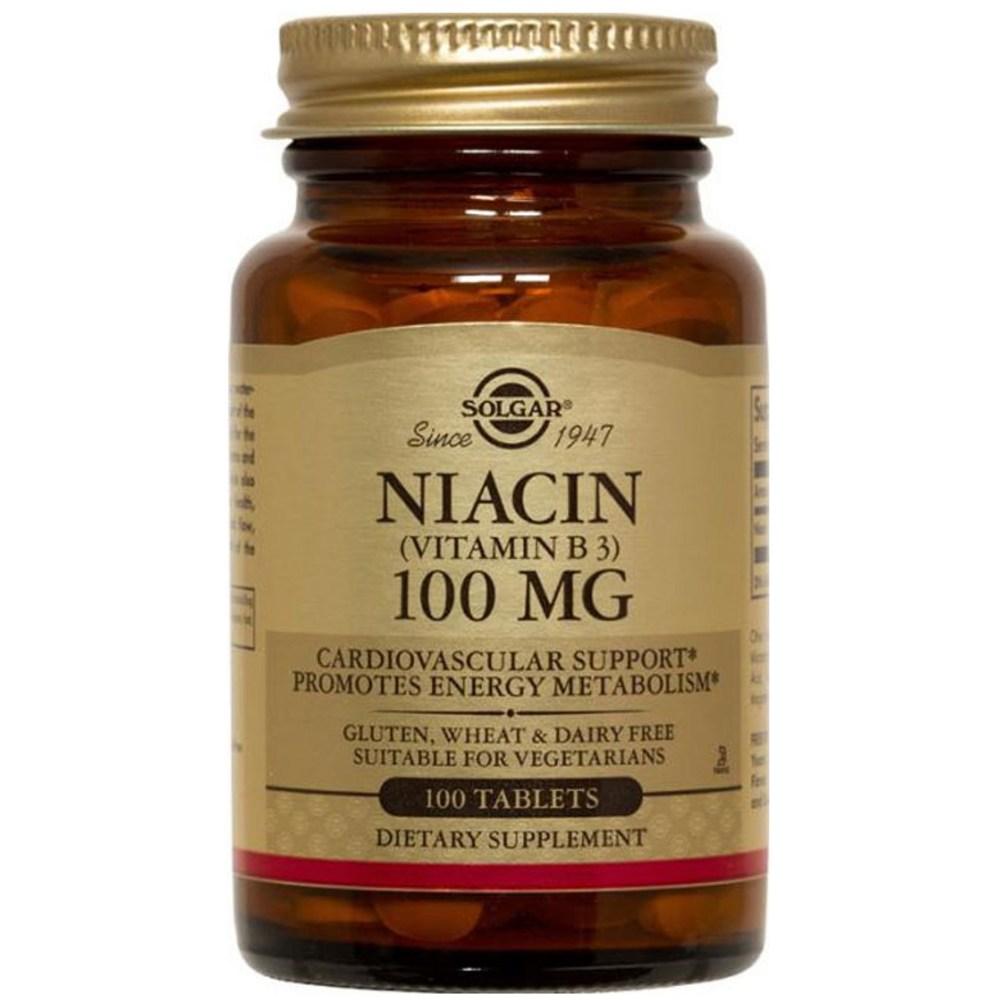 Solgar Niacin Vitamin B3 100 mg Tablets 100 Tablets 1 pcs