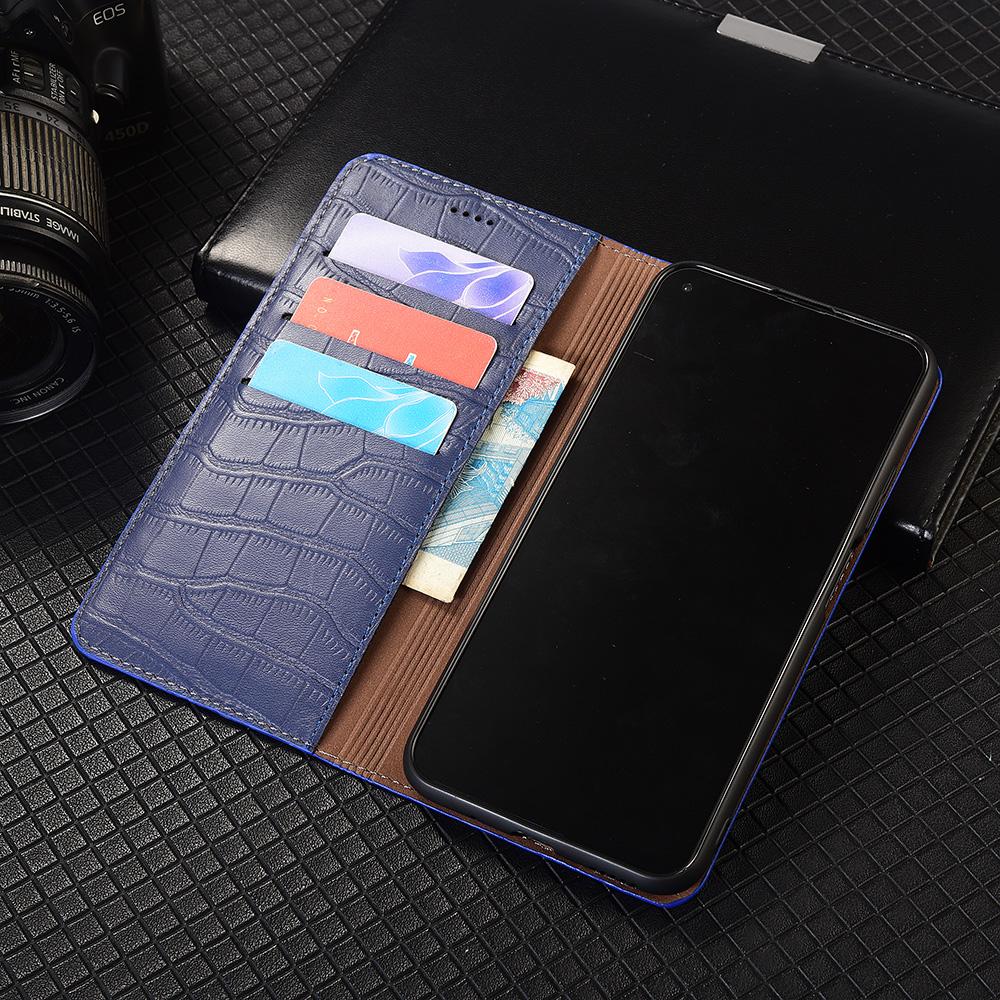 Crocodile Belly Genuine Leather Flip Case for IQOO3 5 7 8 9 10 11 11S 12 13 15 15R 15T Pro Ultra Wallet Cover Case Scratch Proof