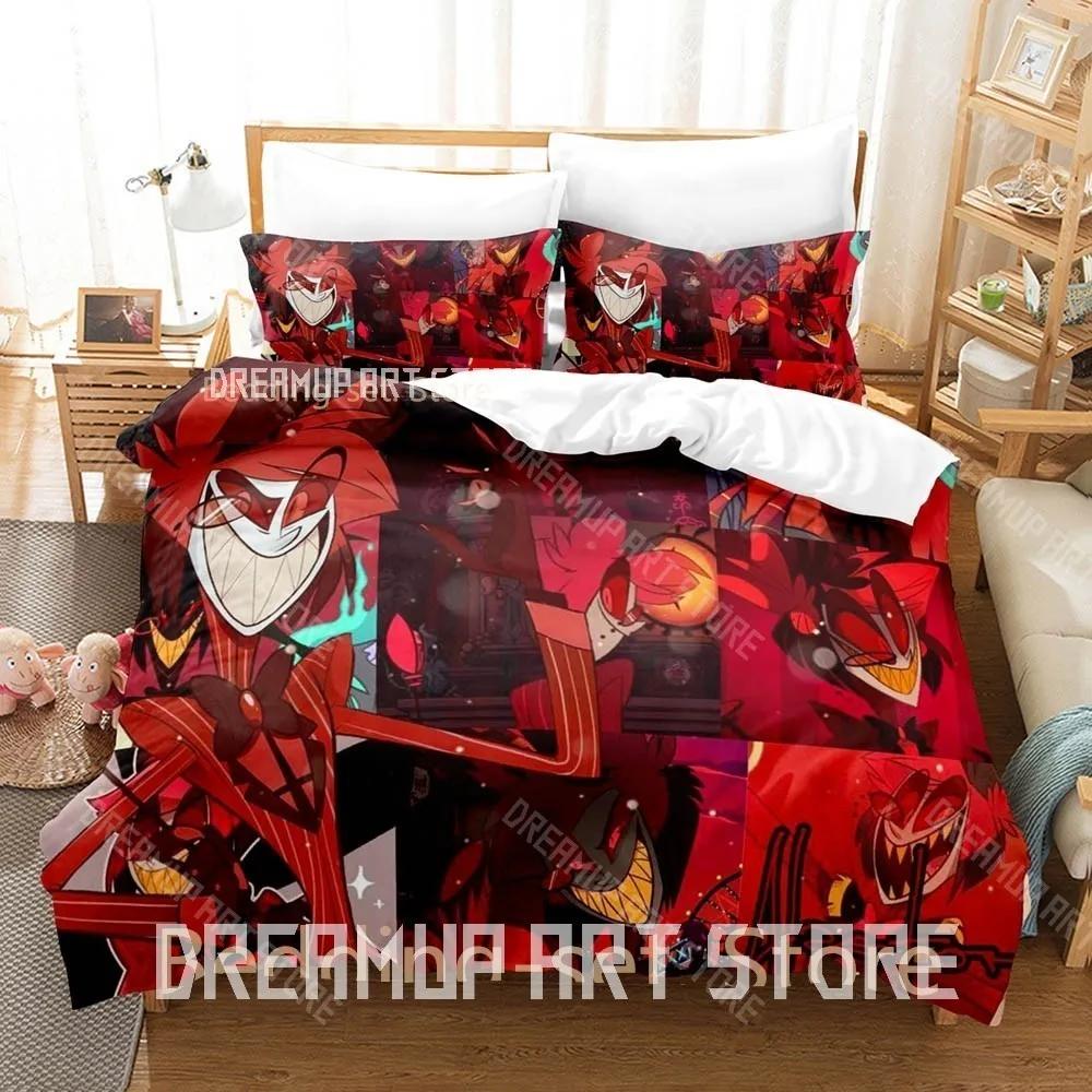 3D Print Alastor Game Bedding Set Single Twin Full Queen King Size Bed Set Adult Bedroom Duvetcover Sets Anime Bed Sheet Se