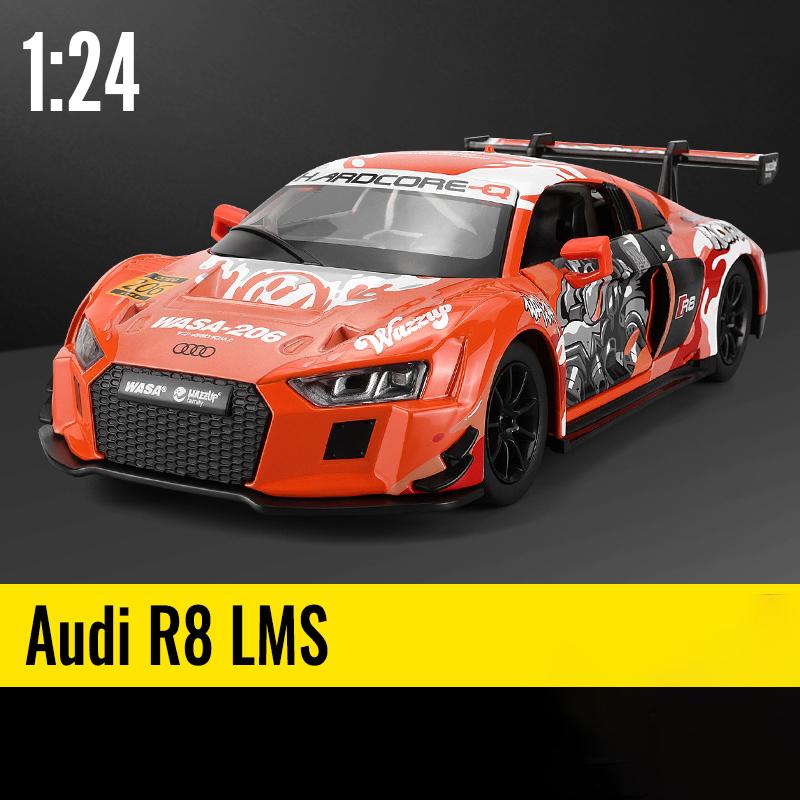 1:24 BMW M4 GT3 Alloy Sports Car Model Diecasts Metal Racing Car Vehicles Model Simulation Sound Light Collection Kids Toys Gift