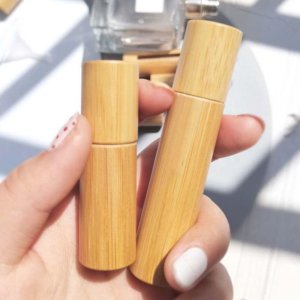 3/5/10ml Lip Oil Tubes Mini Spray Bottle Natural Bamboo Perfume Bottle  Perfume