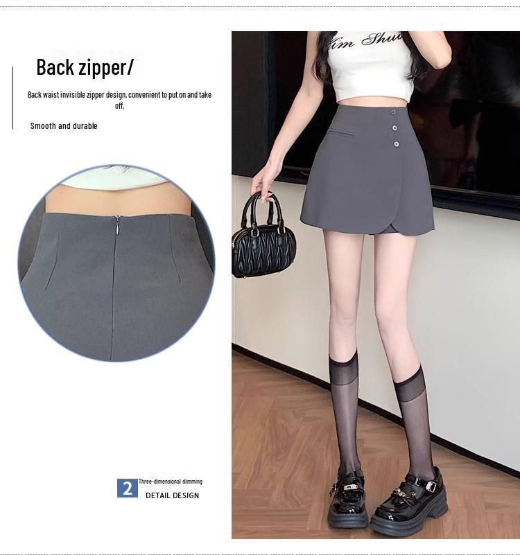 Женская юбка А-силуэта с высокой талией, нерегулярным разрезом и защитой от просвечивания