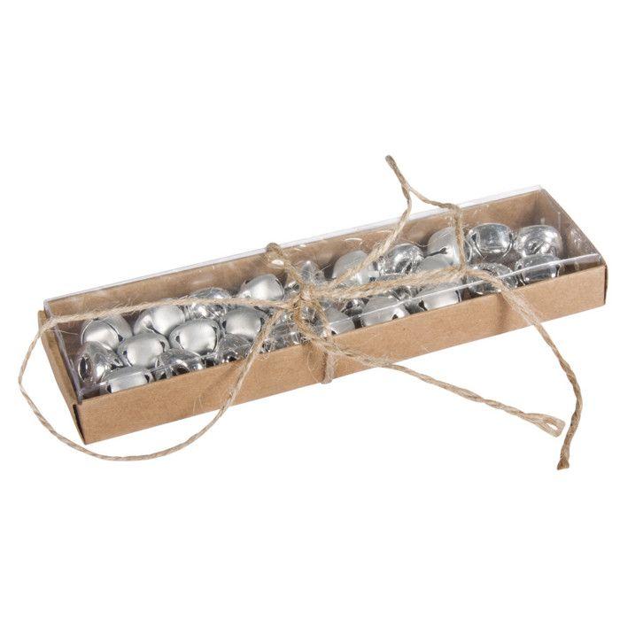 Clochettes en métal, 1,5cm assorti, brillant et mat, Boîte 27pces, argent