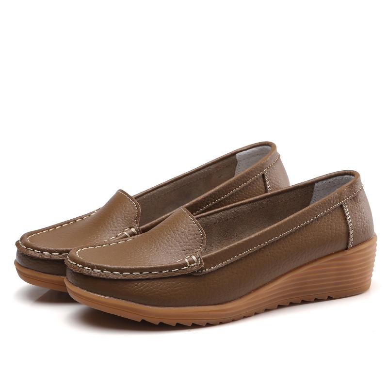 Женская обувь Мягкая кожаная обувь на каблуке Мокасины Черные туфли на плоской подошве Женские мокасины Повседневная женская обувь на плоской подошве