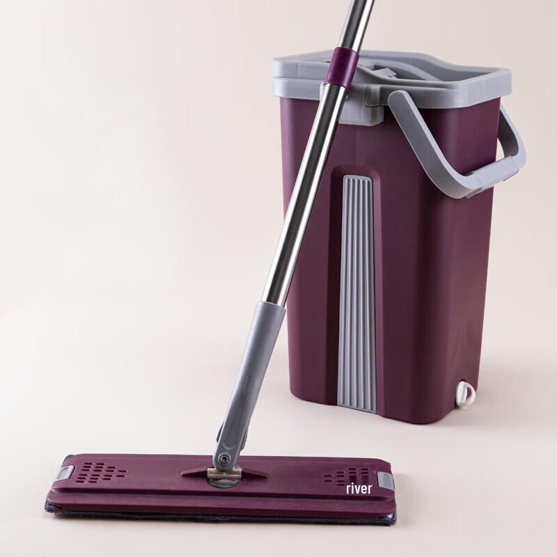 JINGZHOUSHIBANG Hand-Free Squeeze Flat Mop