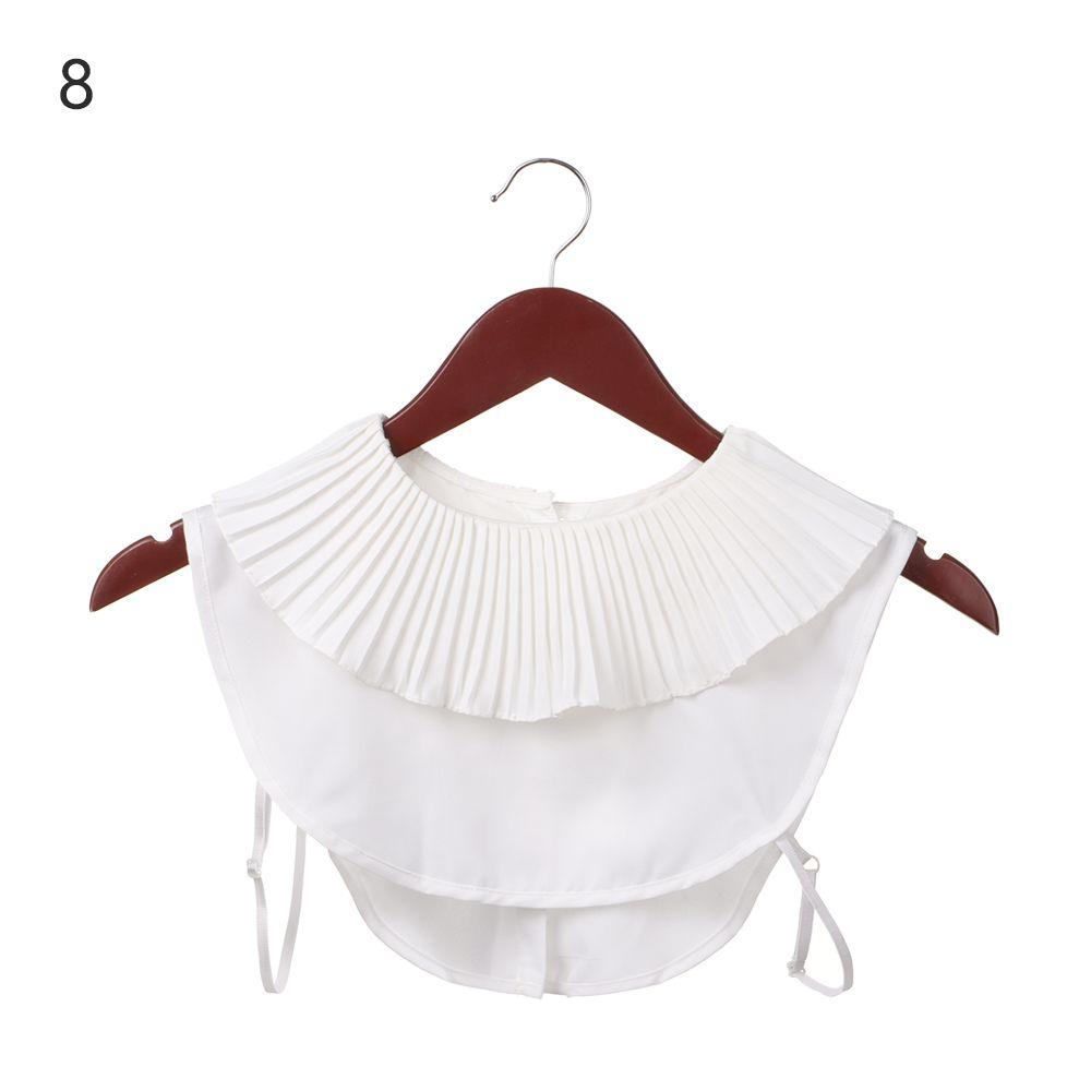 Front Tie White Lapel Fake Collar Blouse Detachable Collar Fake Women Vintage Lace Ladies False Blouse Collar Half Shirt