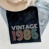 Vintage 1986 Unisex Adult Cotton TShirt 40th Birthday Gift for Women Retro Unisex Oneck Printed Tee Ropa Mujer Unisex Camisetas