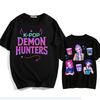 KPop Demon Hunters Anime Cartoon Peripheral Printed Cotton T-shirt Men Women Casual Round Neck Short Sleeved T-shirt