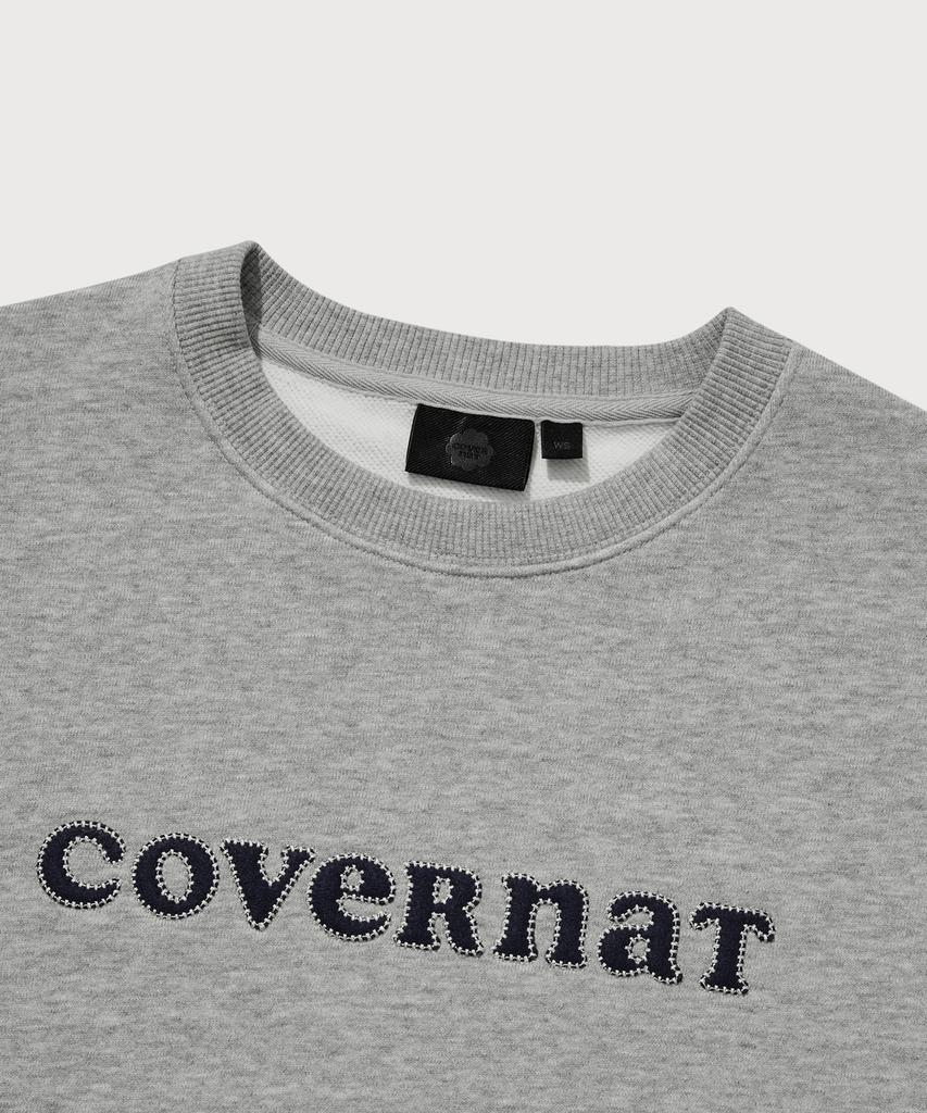COVERNAT WOMAN Свитшот с логотипом Cooper, меланжево-серый
