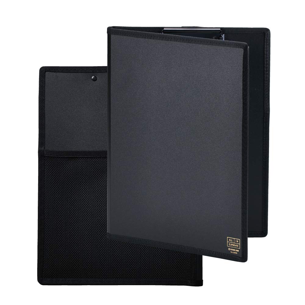 King Jim Clipboard All-in Cover Storage Approximately 30 Sheets A4 Horizontal Black 5995-BK