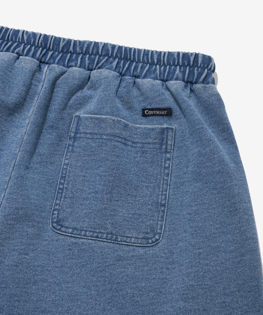 COVERNAT C Logo Bermuda Denim Sweat Shorts Blue