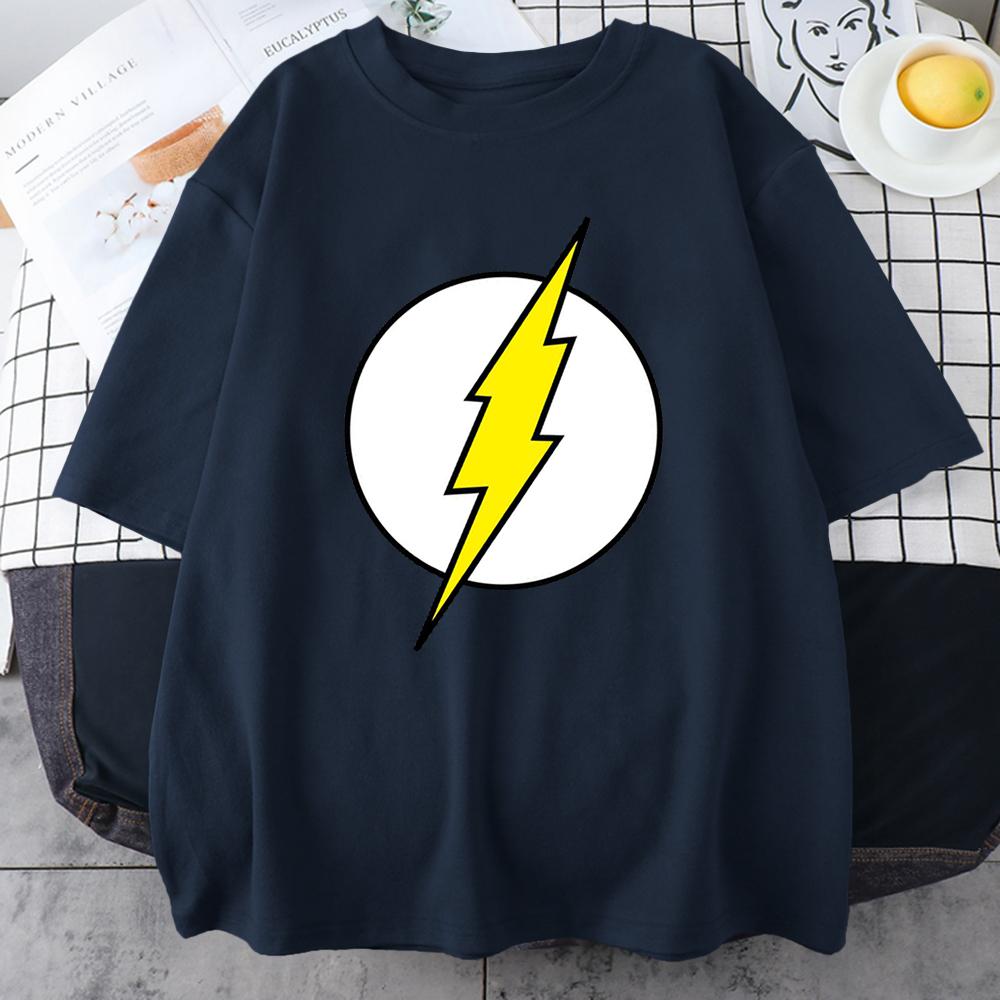The BIG BANG Theory T Shirt The Lightning Print T-Shirt For Men Cotton Oversized Clothing Casual Street Short Sleeve Soft Tees