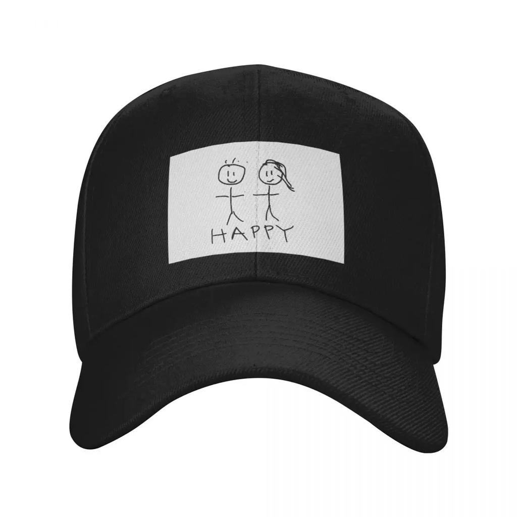 Happy Stick Figures Baseball Cap Hat Man Luxury Beach Bag Visor Golf Men Womens