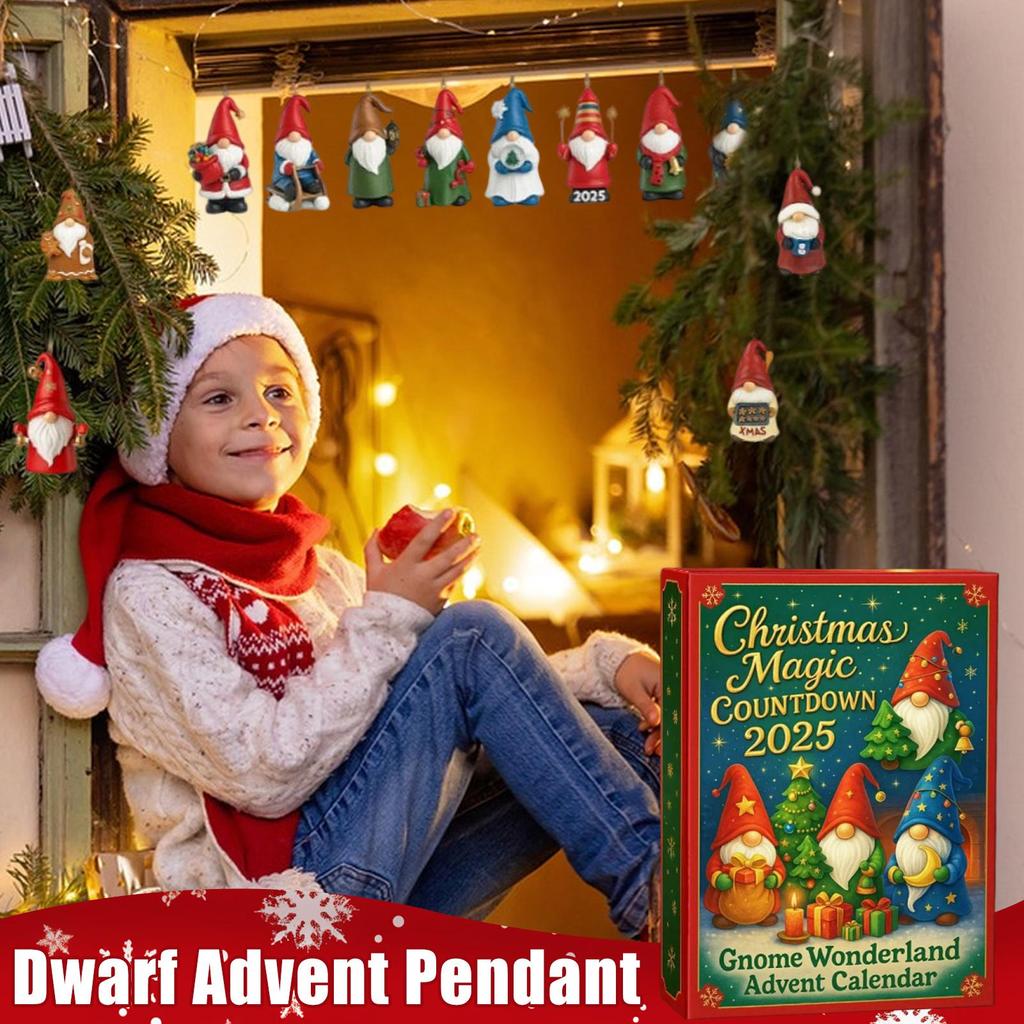 Календарь обратного отсчета 2025 Гном 24 дня Рождественские приключенческие календари 2D Домашний декор Для праздничных коллекционеров Декабрь Подростки Семья