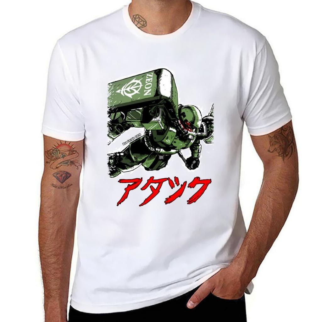 Zaku Attack TShirt Soft Casual Short Sleeve Cotton Tee