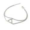 [N6853] - Серебряный браслет «Треугольник» белый (родиевое покрытие)