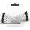 Clear Clipboard with Pen Holder, 8.5 x 11 Plastic Clip Boards with Black Low Profile Clip, Letter Size for Classroom, Teacher, Students, School,