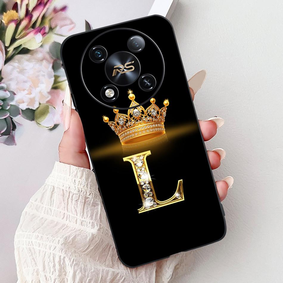 Для ITEL RS4 2025 Модный Чехол для Телефона с Буквой и Короной Для Itel RS4 S666LN Черный Силиконовый Мягкий TPU Чехлы Бамперы